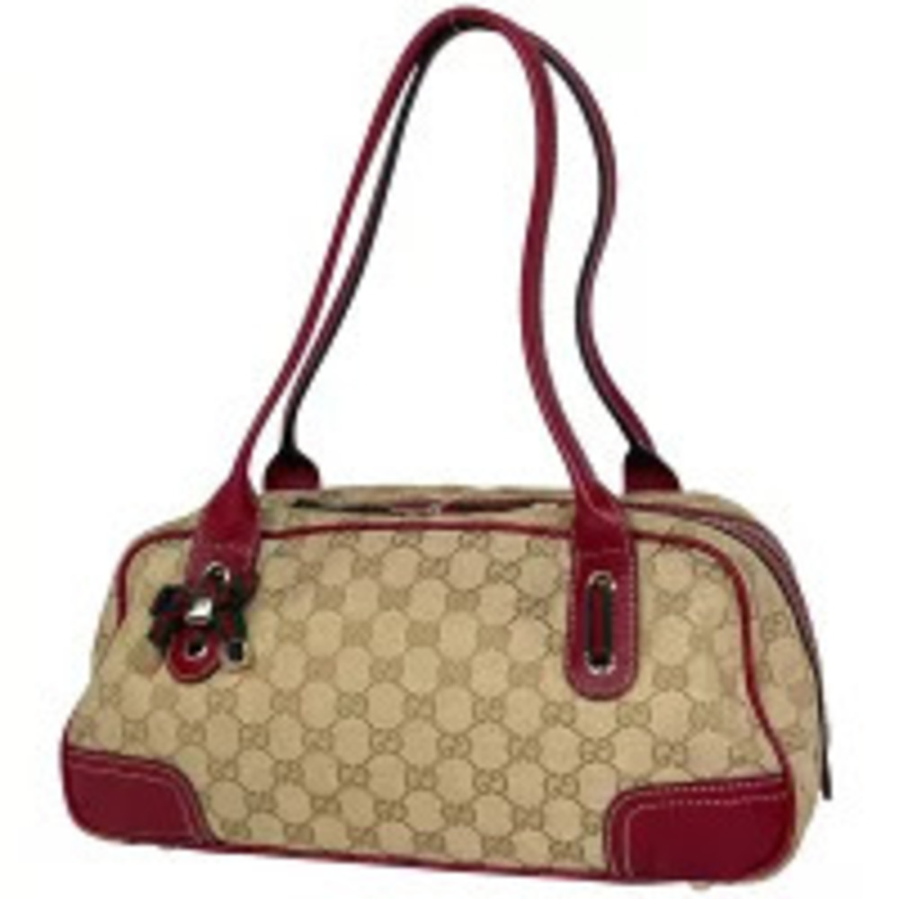 Gucci Princy Shoulder Bag GG canvas beige red